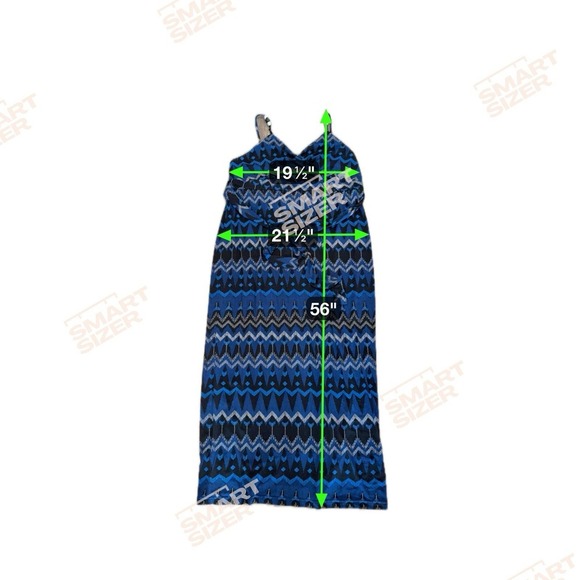 Lane Bryant Coastal Tribal Blue Maxi Dress Size 14/16 Vacation Coastal Resort - Picture 7 of 7